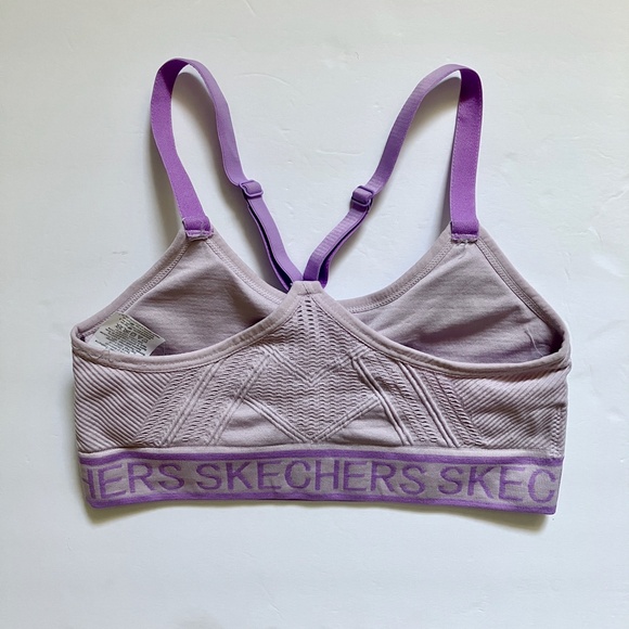Skechers sports bra w/ removable padding lilac size S (32A-34B) - Picture 3 of 5